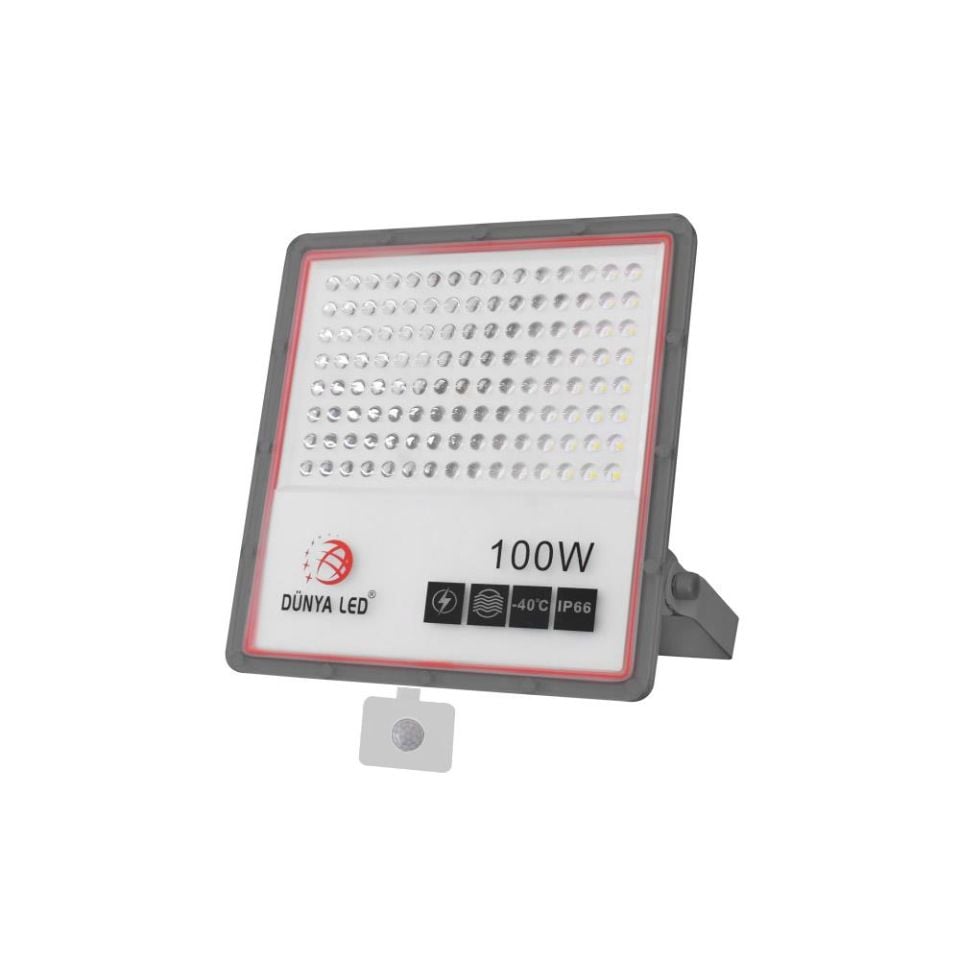 DÜNYA LED 100W SENSÖRLÜ SLİM LED PROJEKTÖR 4000K
