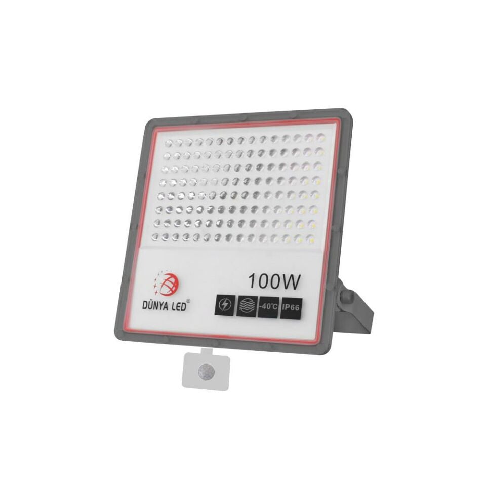 DÜNYA LED 100W SENSÖRLÜ SLİM LED PROJEKTÖR 3000K