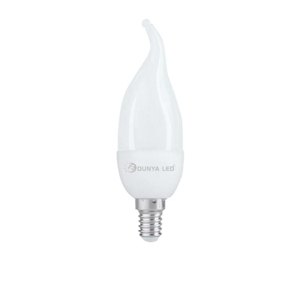 DÜNYA LED 7W E-14 LED BUJİ KIVRIK AMPUL 4000K