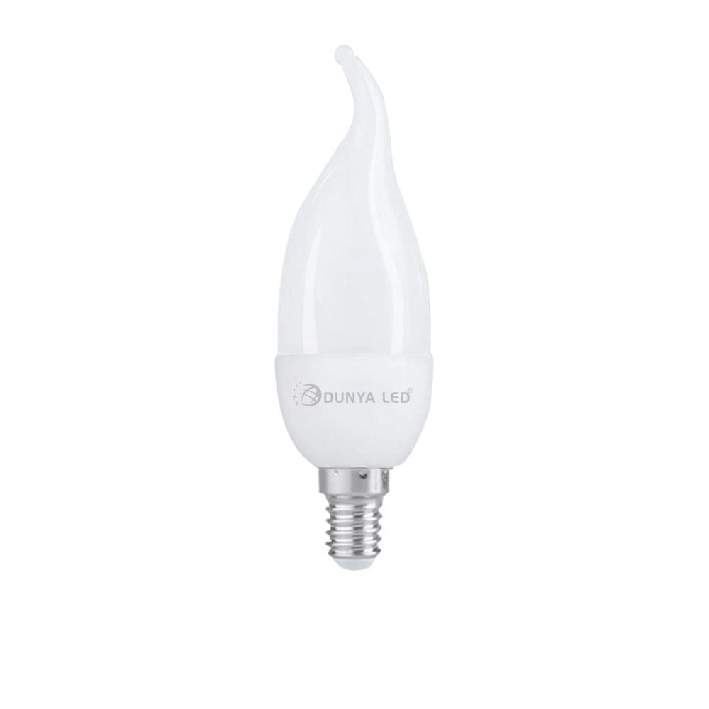 DÜNYA LED 7W E-14 LED BUJİ KIVRIK AMPUL 3000K