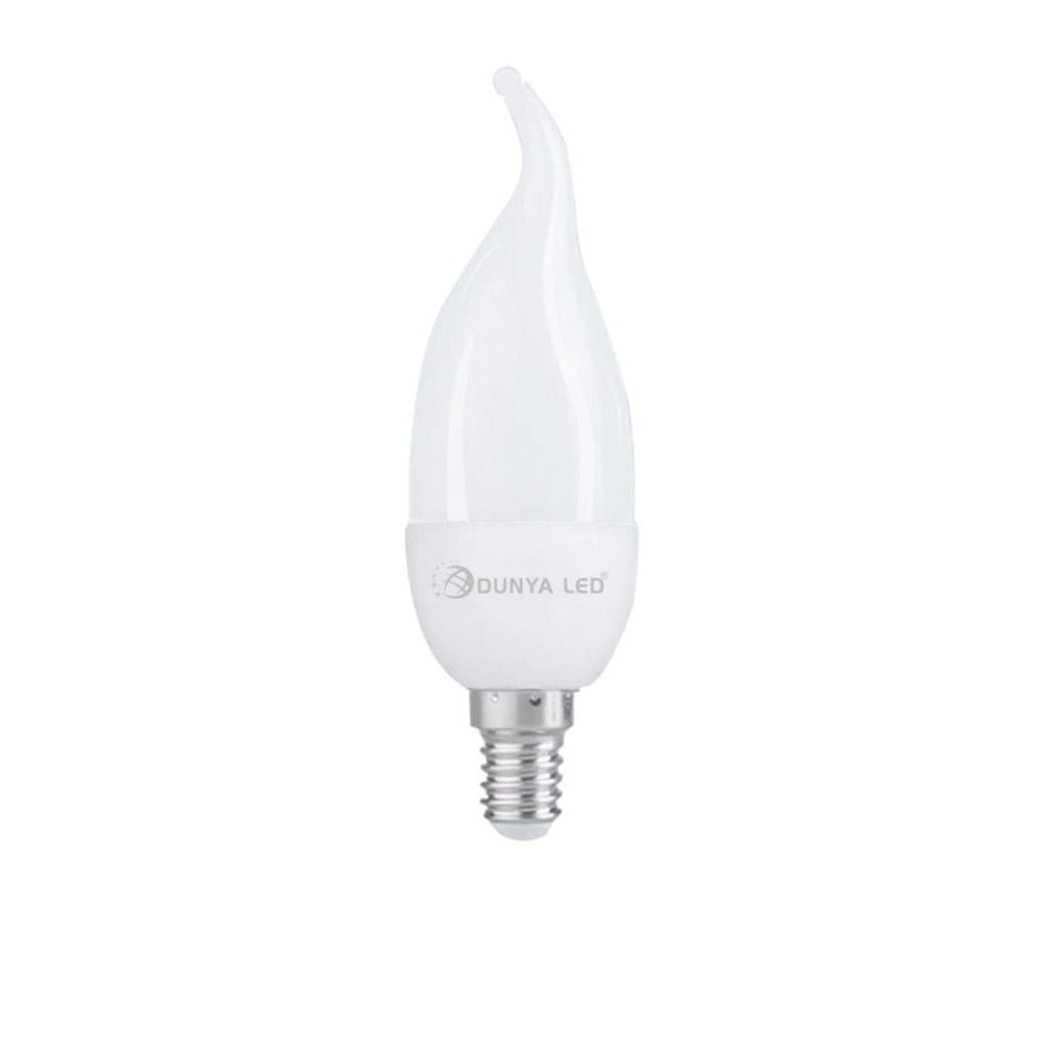 DÜNYA LED 7W E-14 LED BUJİ KIVRIK AMPUL 3000K